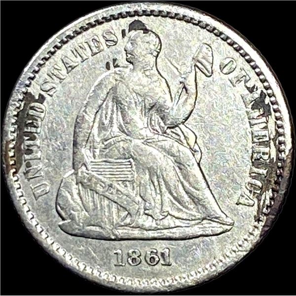 1861 Seated Liberty Half Dime LIGHTLY  CIRCULATED
