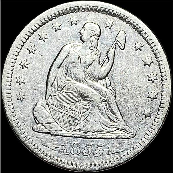 1855 Arrows Seated Liberty Quarter  UNCIRCULATED