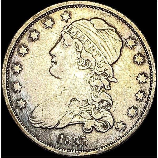 1835 Capped Bust Quarter NEARLY UNCIRCULATED