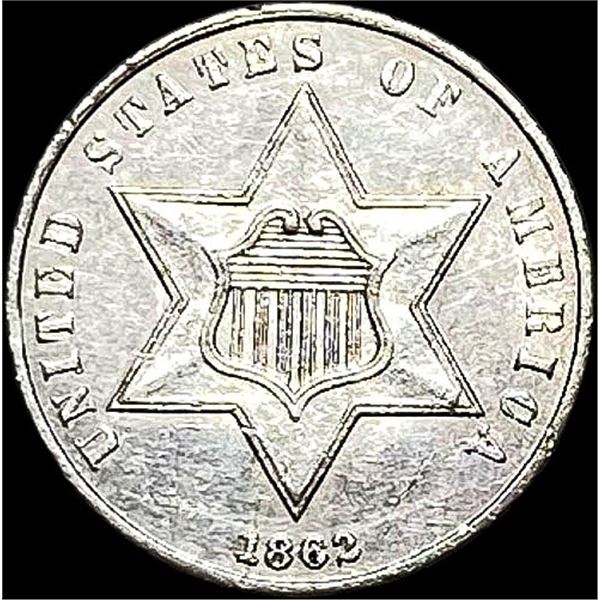 1862 Silver Three-Cent Piece UNCIRCULATED