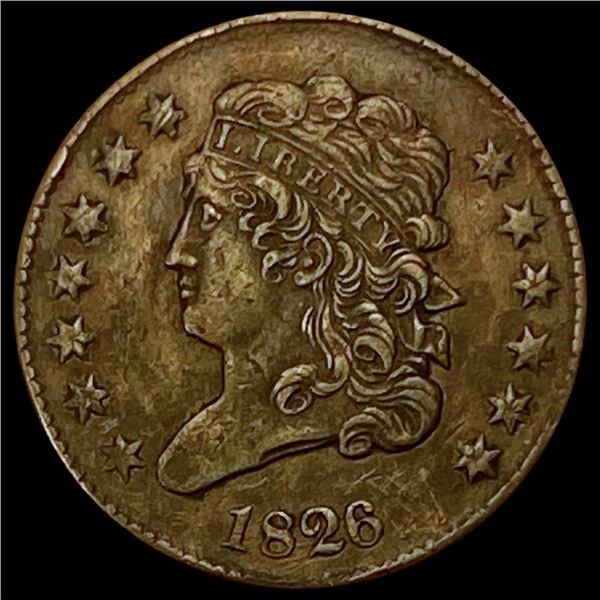 1826 Coronet Head Half Cent CLOSELY  UNCIRCULATED
