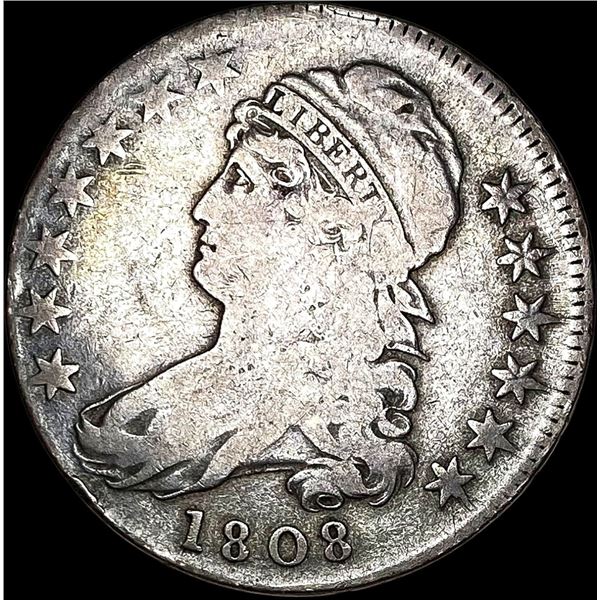 1808 Capped Bust Silver Half Dollar LIGHTLY  CIRCULATED