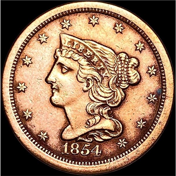 1854 Braided Hair Half Cent UNCIRCULATED