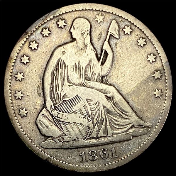1861-S Seated Liberty Half Dollar LIGHTLY CIRCULATED