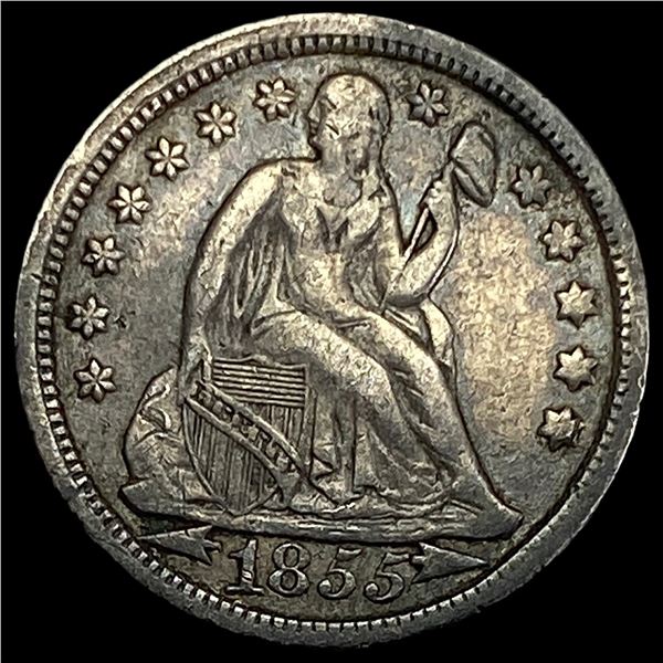 1855 Arrows Seated Liberty Dime LIGHTLY CIRCULATED