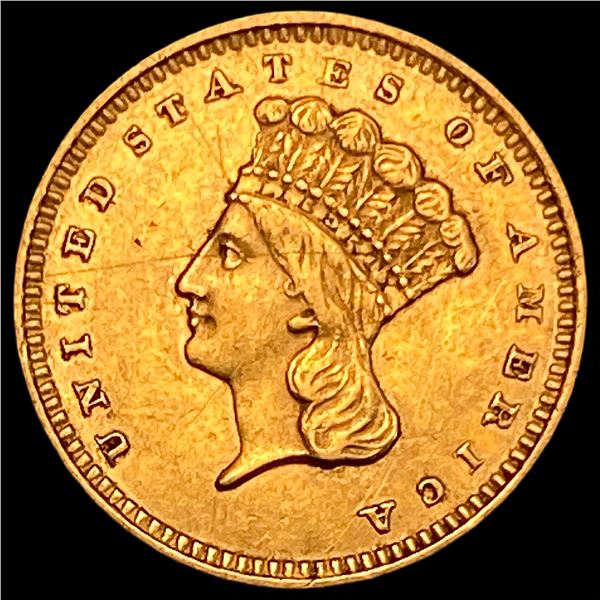 1856 Gold $1 Indian Princess Type 3 CLOSELY UNCIRCULATED