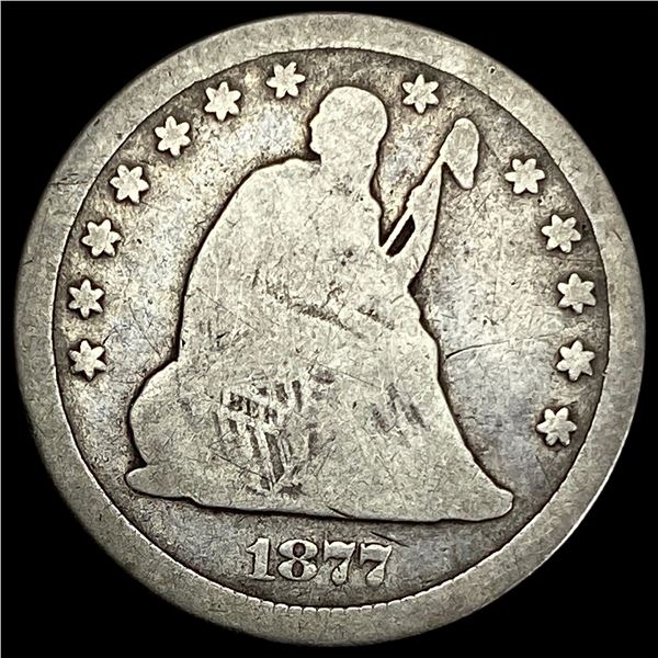 1877-CC Seated Liberty Quarter NICELY CIRCULATED
