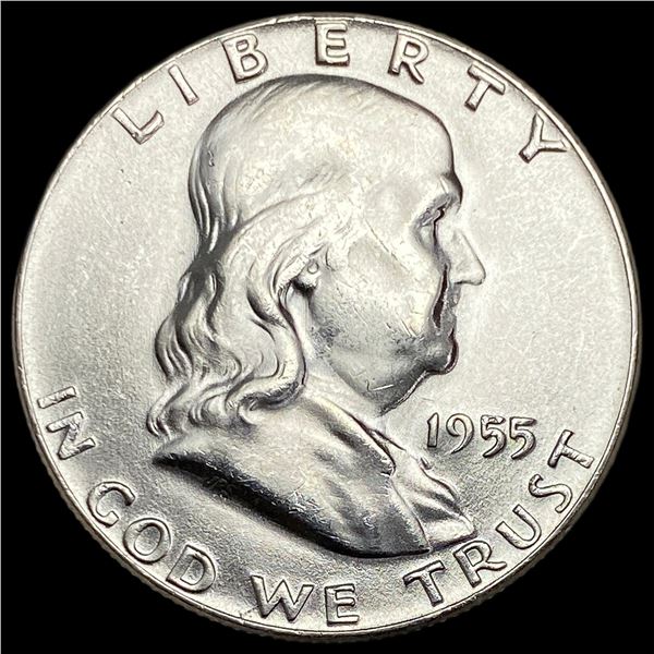 1955 Silver Franklin Half Dollar SUPERB GEM BU