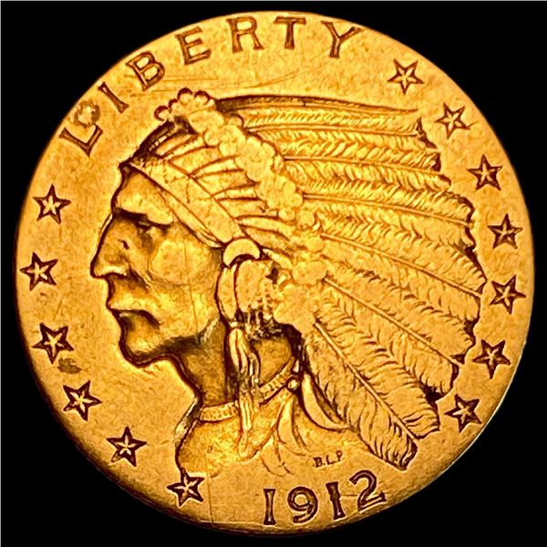 1912 Indian Head Gold $2.50 Quarter Eagle CLOSELY UNCIRCULATED