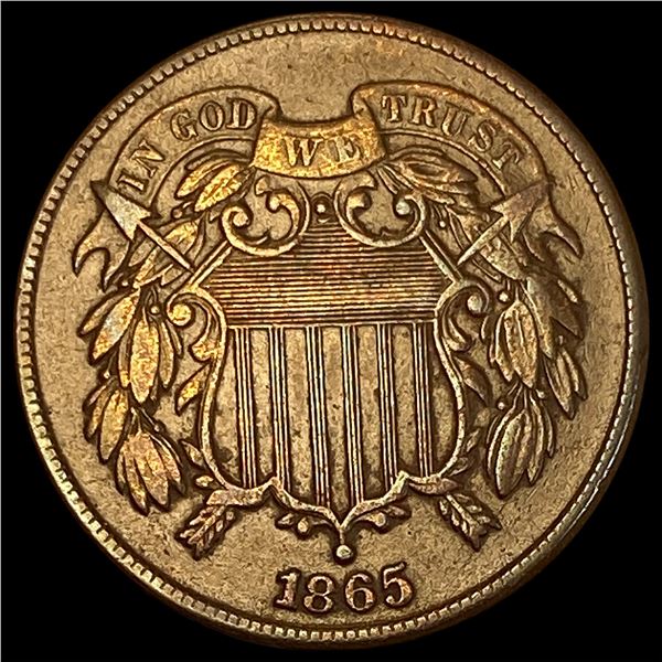 1865 Bronze Two-Cent Piece CLOSELY UNCIRCULATED