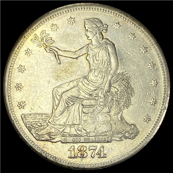 1874-S Silver Trade Dollar CLOSELY UNCIRCULATED