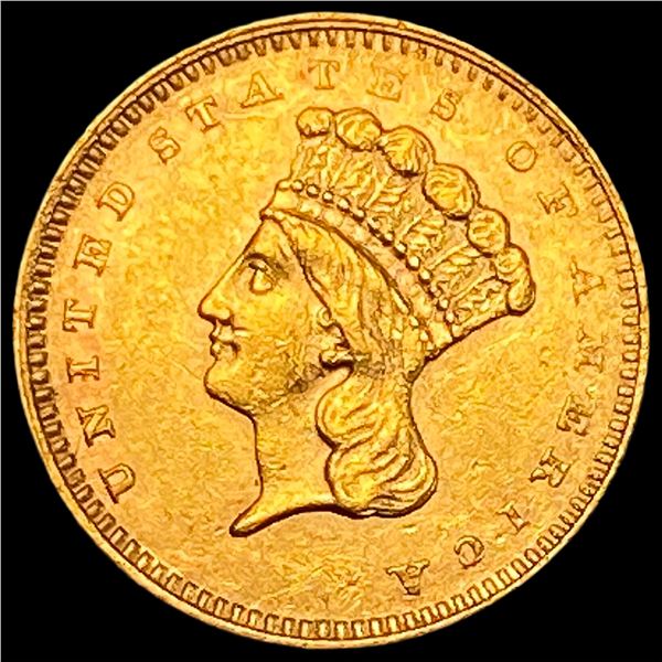 1862 Gold $1 Indian Princess Type 3 CLOSELY UNCIRCULATED