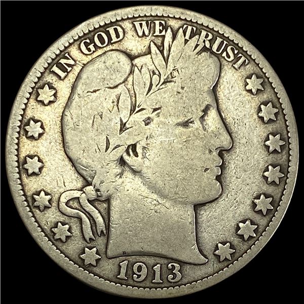 1913 Silver Barber Half Dollar NICELY CIRCULATED