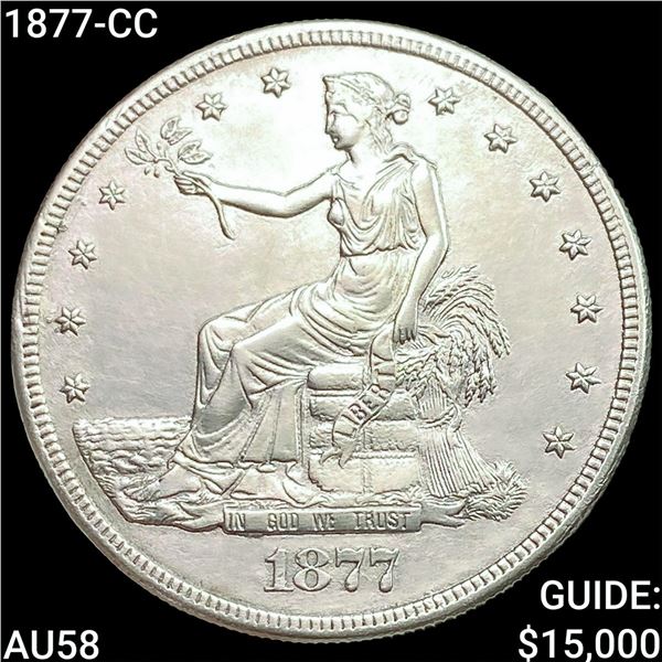 1877-CC Silver Trade Dollar CHOICE AU