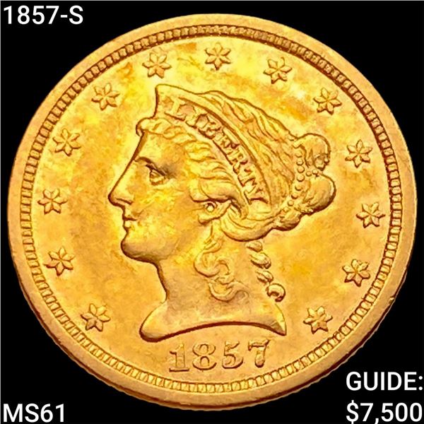 1857-S $2.50 Gold Quarter Eagle UNCIRCULATED