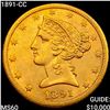 Image 1 : 1891-CC $5 Gold Half Eagle UNCIRCULATED