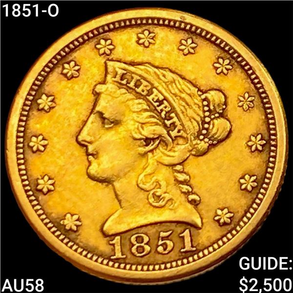 1851-O $2.50 Gold Quarter Eagle CHOICE AU
