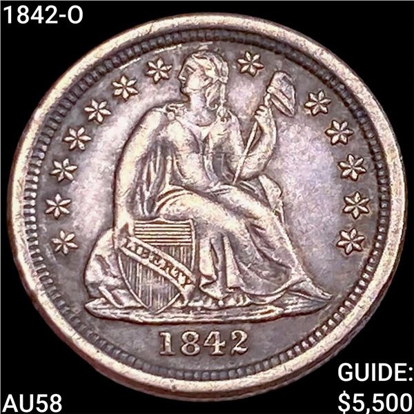 1842-O Seated Liberty Dime CHOICE AU