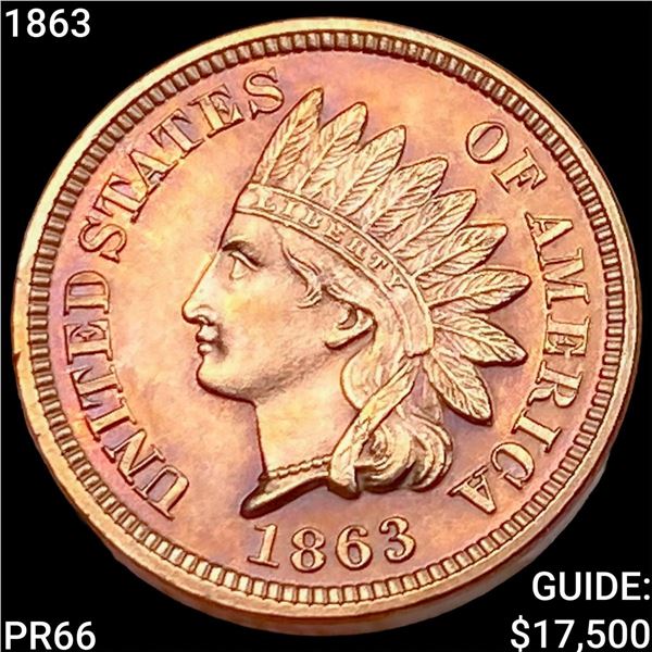 1863 Indian Head Cent SUPERB GEM PROOF