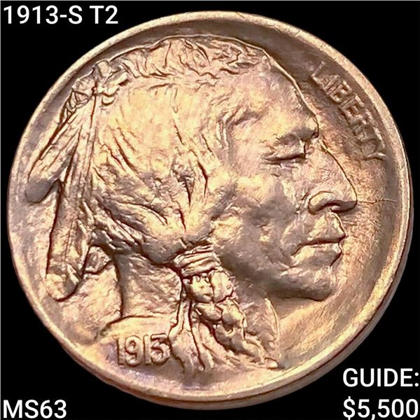 1913-S T2 Buffalo Nickel CHOICE BU