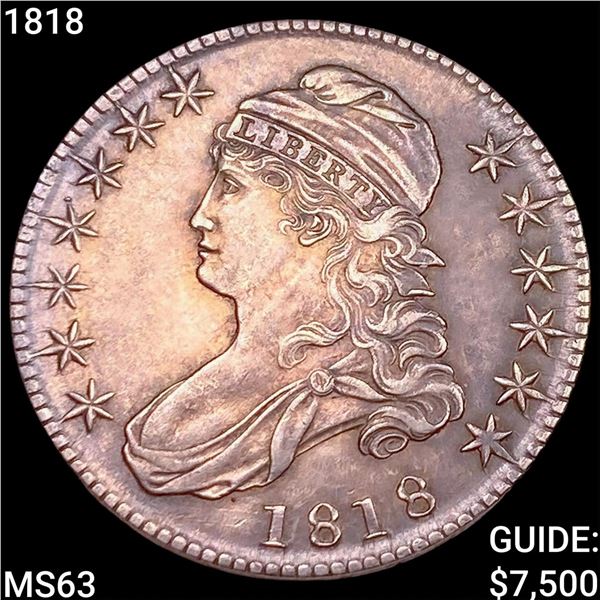 1818 Capped Bust Half Dollar CHOICE BU