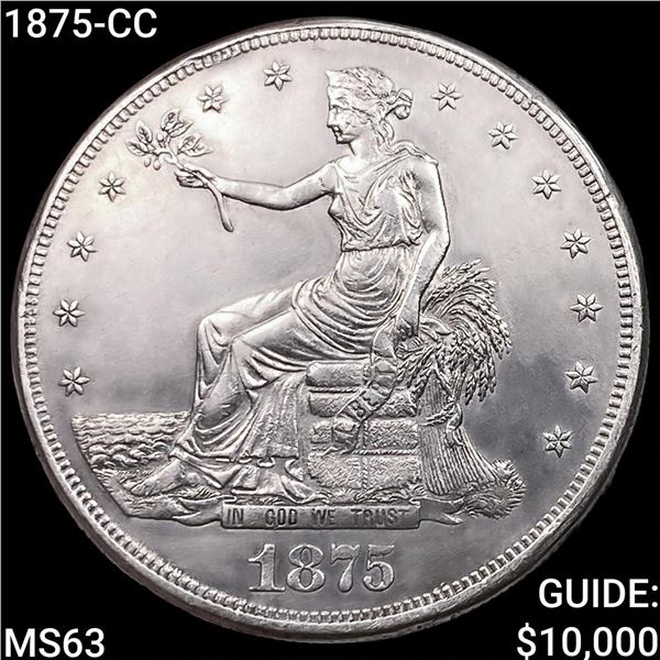 1875-CC Silver Trade Dollar CHOICE BU