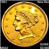 Image 1 : 1861 New Rev $2.50 Gold Quarter Eagle CHOICE BU