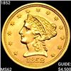 Image 1 : 1852 $2.50 Gold Quarter Eagle UNCIRCULATED