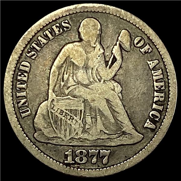 1877-CC Seated Liberty Dime NICELY CIRCULATED