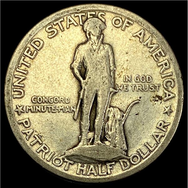 1925 Silver Lexington-Concord Half Dollar NICELY CIRCULATED