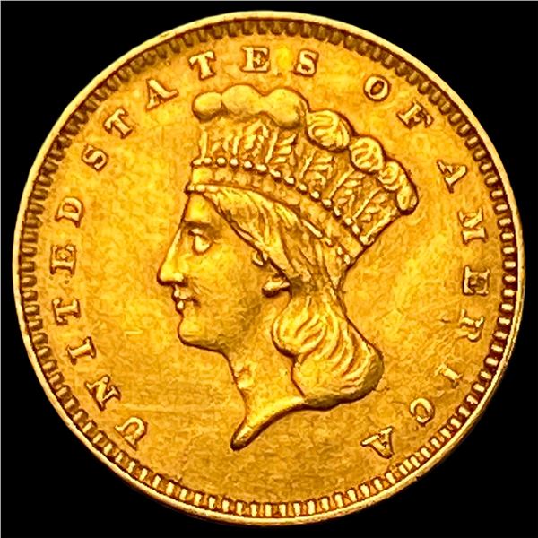 1857 Gold $1 Indian Head Type 3 CLOSELY UNCIRCULATED