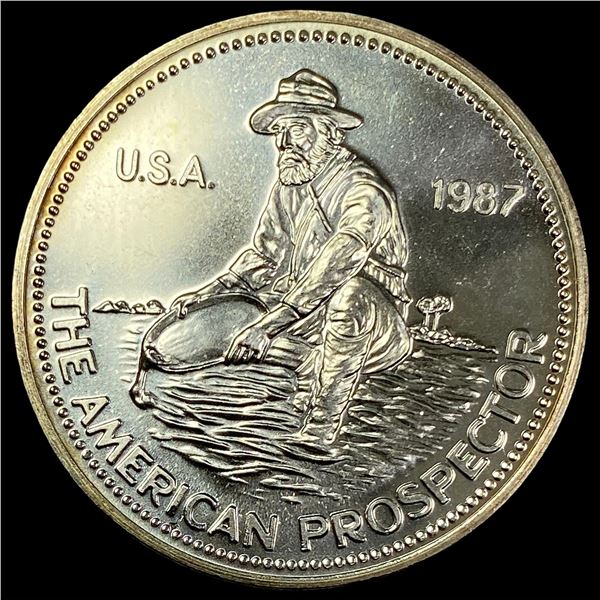 1987 1oz Silver Engelhard Prospector Round UNCIRCULATED