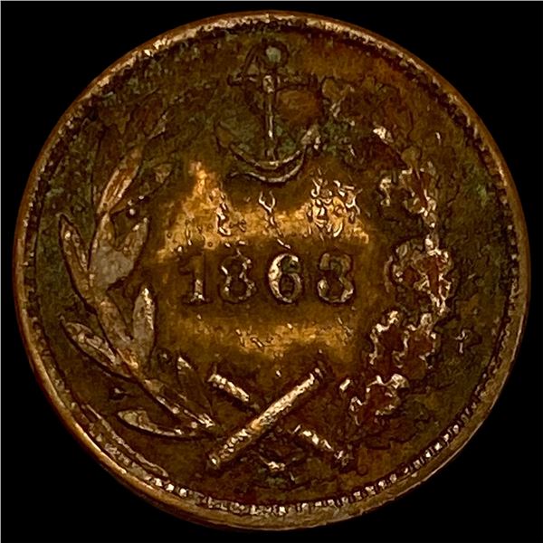 1863 Civil War Token-Little Monitor NICELY CIRCULATED