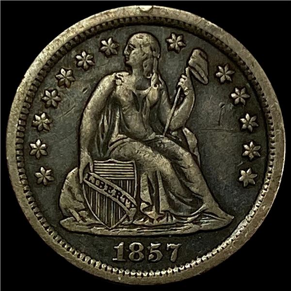 1857 Seated Liberty Dime NEARLY UNCIRCULATED