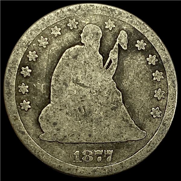 1877-CC Seated Liberty Quarter NICELY CIRCULATED