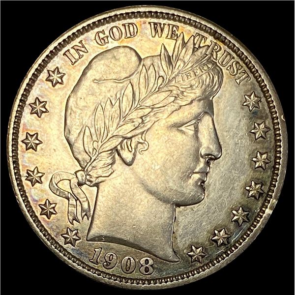 1908 Silver Barber Half Dollar UNCIRCULATED