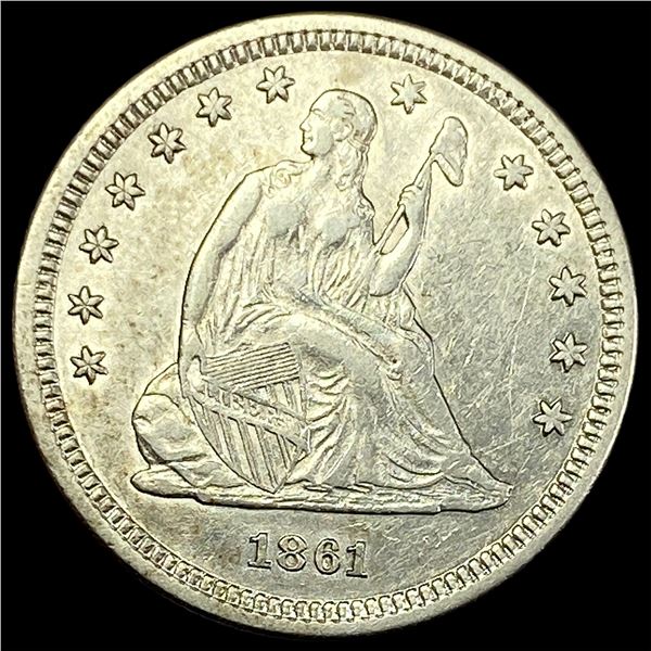 1861 Seated Liberty Quarter CLOSELY UNCIRCULATED