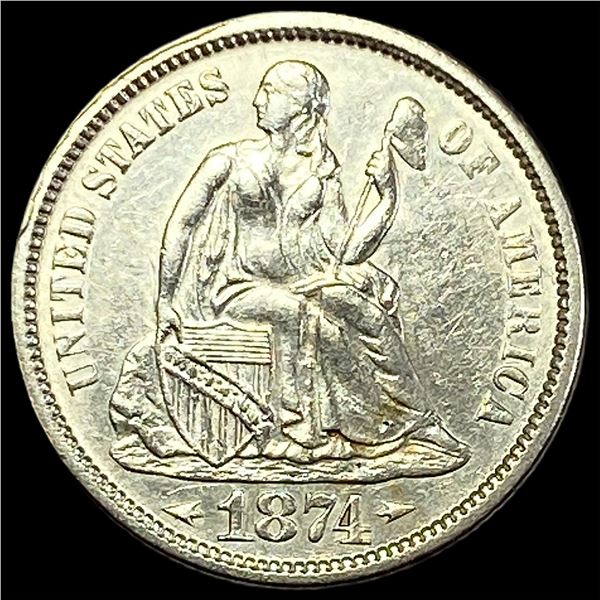 1874 Arrows Seated Liberty Dime UNCIRCULATED