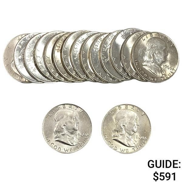 1960-D Franklin Half Dollar roll [16 Coins]
