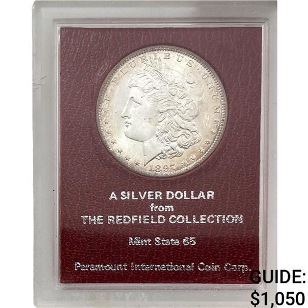 1897 Morgan Silver Dollar REDFIELD MS65