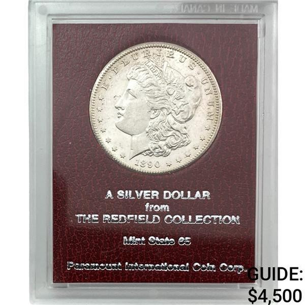 1890-CC Morgan Silver Dollar REDFIELD MS65