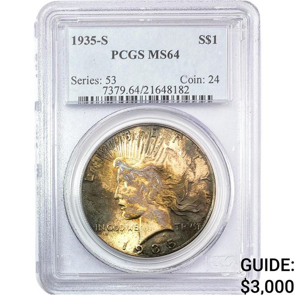 1935-S Silver Peace Dollar PCGS MS64