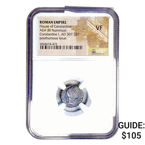 Roman Constantine I AD 307-337 AE4 BI Nummus VF
