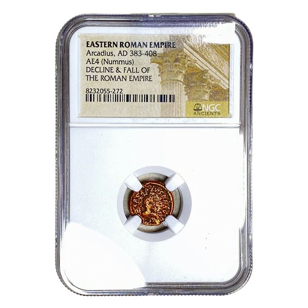 Eastern Roman Arcadius, AD 383-408 AE4 Nummus NGC