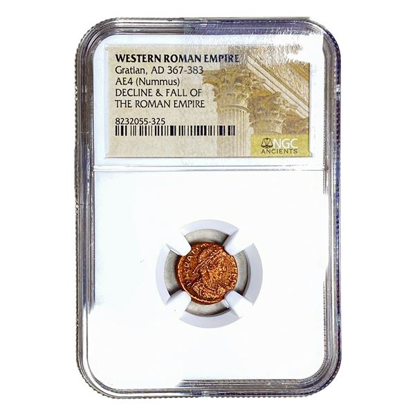 Western Roman Gratian, AD 367-383 AE4 Nummus NGC