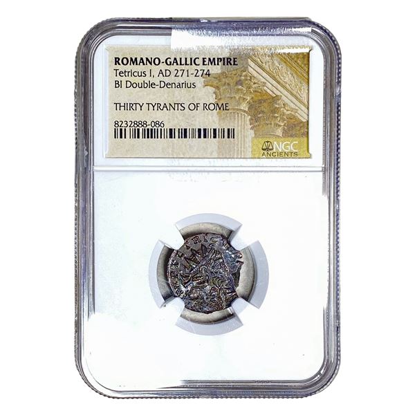 Roman-Gallic Tetricus I AD271-274 BI Dbl-Denarius NGC