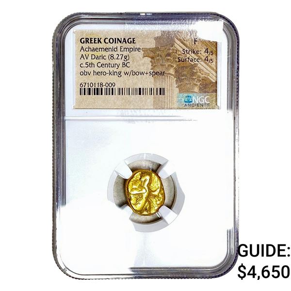 Greek Achaemenid Gold Daric 8.27G AGW NGC F