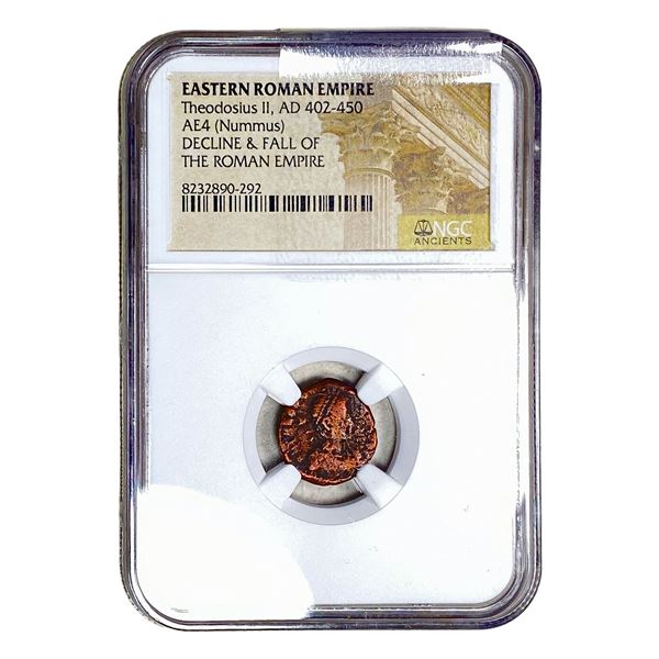 Eastern Roman Theodosius II AD 402-450 AE4 Nummus NGC