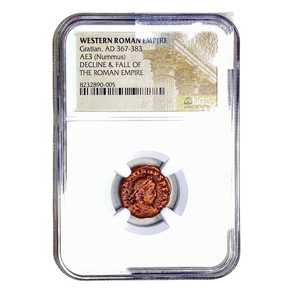 Western Roman Gratian, AD 367-383 AE4 Nummus NGC