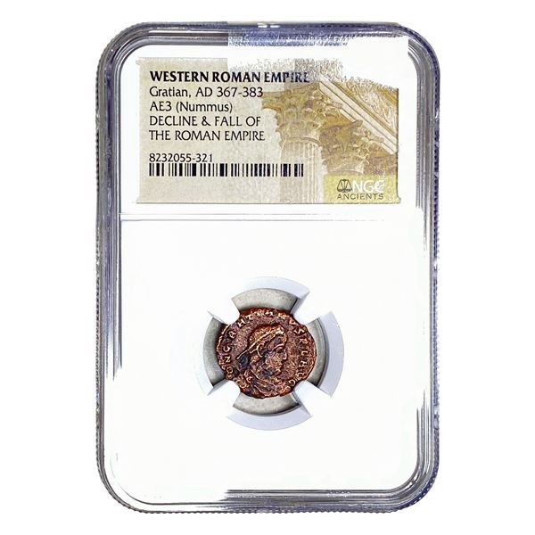 Western Roman Gratian, AD 367-383 AE4 Nummus NGC